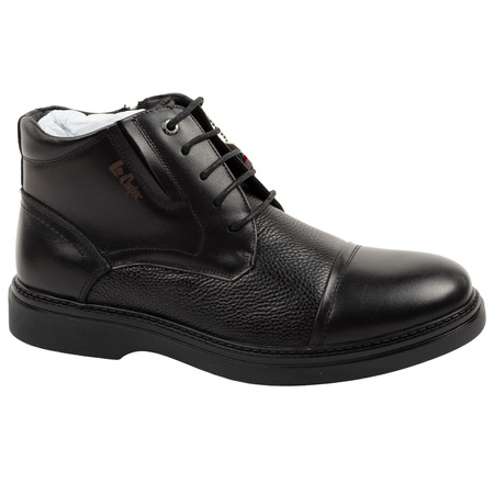Ghete elegante Lee Cooper pentru bărbați, din piele, negre, cu izolație