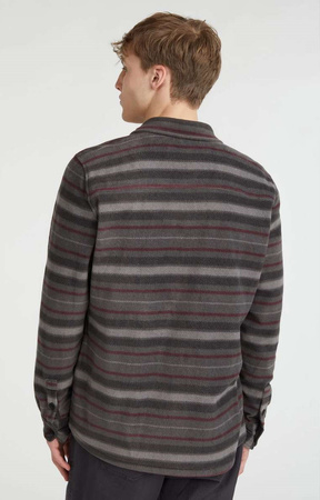 Cămașă O'Neill Utility Fleece pentru bărbați, gri cald, cu dungi