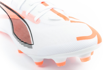 Ghete de fotbal Puma Ultra 5 Match FG/AG, Teren Ferm, Alb/Portocaliu