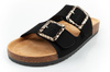 Sandale Slip-On pentru femei Lee Cooper, piele întoarsă neagră, confortabile, ușoare