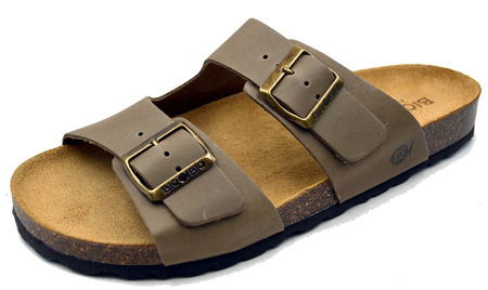 Pantofi sport Bio Bio pentru bărbați, Șlapi modelați, Piele naturală, Maro deschis