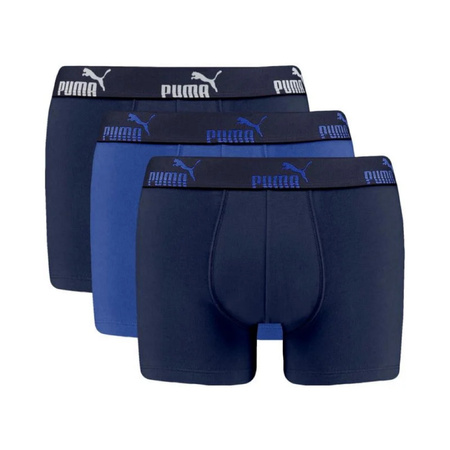 Boxeri bărbătești Puma, set de 3, albastru-bleumarin
