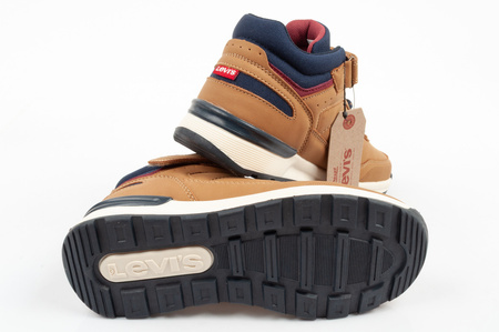 Pantofi sport Levi's Sierra High-Top pentru copii, maro, cu velcro