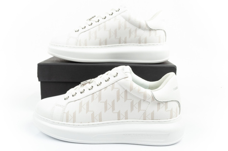 Pantofi sport bărbați Karl Lagerfeld Kapri din piele naturală, albi [KL52563 01W]