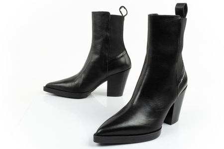 Ghete cowboy Karl Lagerfeld, cizme cowboy pentru femei, piele neagră [KL31264 000]