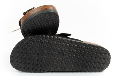 Sandale Slip-On pentru femei Lee Cooper, piele întoarsă neagră, confortabile, ușoare