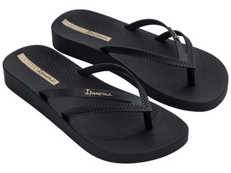 Șlapi de damă Ipanema Bossa Soft V, confortabili, negri, la modă