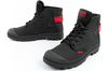 Teniși sport Palladium Pampa Hi Dare II High-Top pentru bărbați, negru și roșu