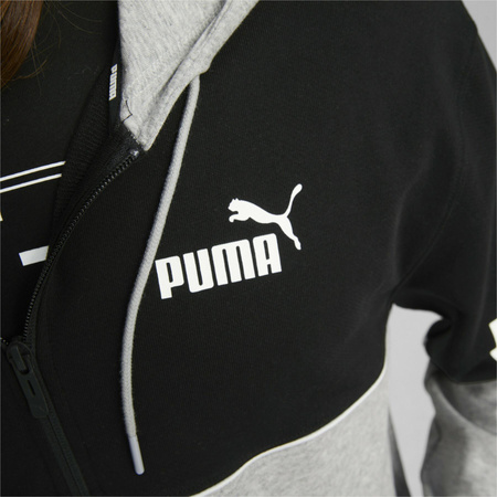 Hanorac sport pentru bărbați Puma cu fermoar [849842 04], gri și negru.