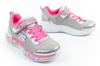Pantofi sport Skechers S Lights LED cu velcro pentru fete, gri