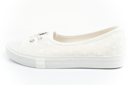 Lee Cooper Schuhe Sneaker Ballerina weiß bestickt Slip-on bequem