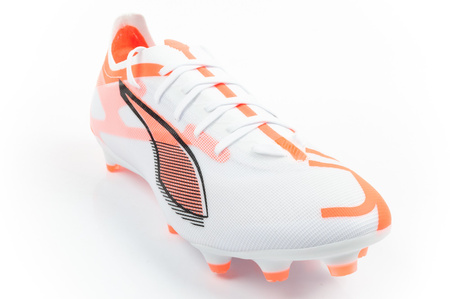Ghete de fotbal Puma Ultra 5 Match FG/AG, Teren Ferm, Alb/Portocaliu