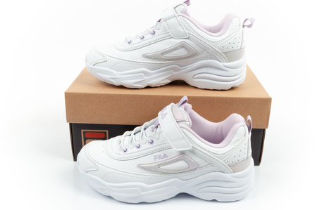 Pantofi sport Fila Skye V Kids cu velcro pentru fete, albi
