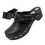 Saboți din piele Scholl Iconic [F307031004], negri.