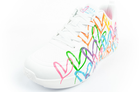 Pantofi sport Skechers Uno Lite, albi, confortabili, pentru femei [177977/WMLT]