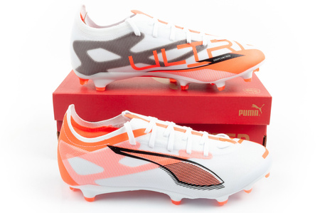 Ghete de fotbal Puma Ultra 5 Match FG/AG, Teren Ferm, Alb/Portocaliu