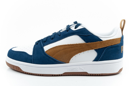 Teniși bărbătești Puma Rebound v6, la modă, confortabili, albi, bleumarin, maro