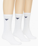 Șosete Emporio Armani Calza pentru bărbați, bumbac confortabil, albe, set de 3