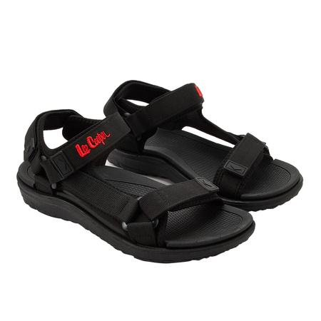 Sandale Lee Cooper pentru bărbați cu velcro pentru plajă de vară, negre ușoare