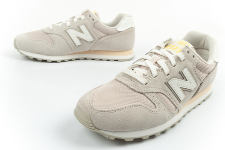 Pantofi sport New Balance 373 pentru femei, piele la modă, bej, alb