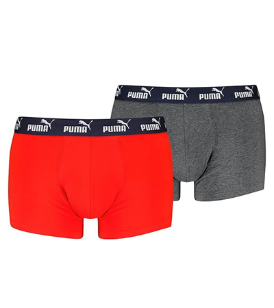 Boxeri Puma pentru bărbați, set de 2, roșu și gri, bumbac confortabil