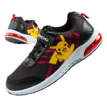 Pantofi sport pentru copii Leomil, adidași ușori Pokemon cu velcro, LED, negri