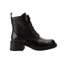 Ghete de damă Lee Cooper, negre, cu fermoar, din piele naturală