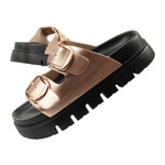Pantofi sport Lee Cooper pentru femei, aurii, confortabili, cu platformă, la modă