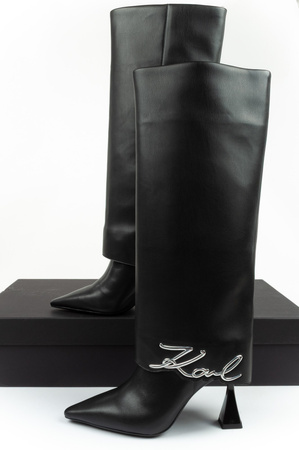 Pantofi sport damă Karl Lagerfeld Debut II din piele, ghete negre, fashion [KL32084 F0X]