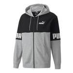 Hanorac sport pentru bărbați Puma cu fermoar [849842 04], gri și negru.