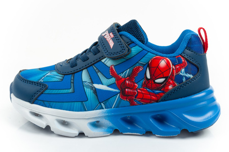 Teniși Leomil Spiderman pentru copii, ușori, cu velcro, LED, albaștri