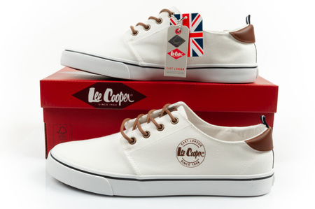 Teniși Lee Cooper pentru bărbați, albi la modă, confortabili