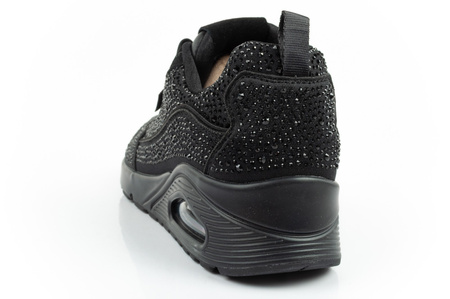 Pantofi sport Skechers Uno-World Of Gems [155217/BBK] pentru femei, cu talpă înaltă, negri.