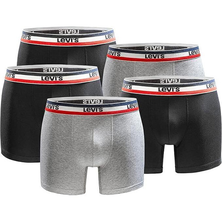 Pantaloni scurți boxer Levi's Boxer pentru bărbați, culoare gri, bumbac, la modă, pachet de 5