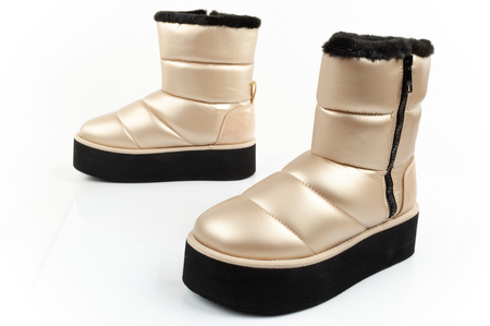 Ghete de zăpadă pentru femei Karl Lagerfeld Thermo cu blană aurie [KL48554 HGD]