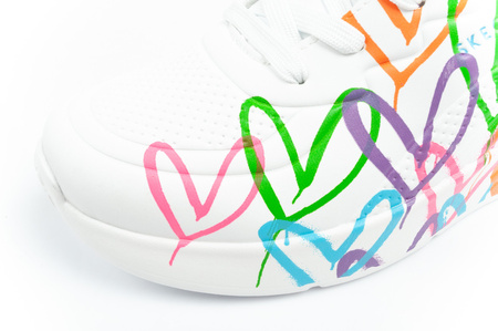 Pantofi sport Skechers Uno Lite, albi, confortabili, pentru femei [177977/WMLT]