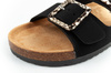 Sandale Slip-On pentru femei Lee Cooper, piele întoarsă neagră, confortabile, ușoare