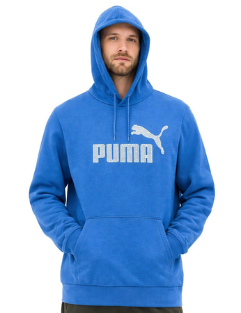 Hanorac albastru pentru bărbați Puma, din bumbac, model cangur Hanorac tip pulover Puma.