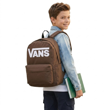 Rucsac școlar Vans Old Skool Drop, maro sportiv, stil clasic urban, 22L