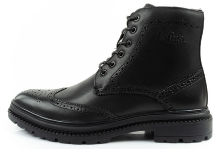 Ghete Chelsea Lee Cooper pentru bărbați, Ghete elegante din piele, negre