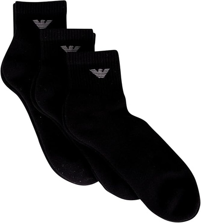 Șosete Emporio Armani Calza din bumbac pentru bărbați, negre, set de 3