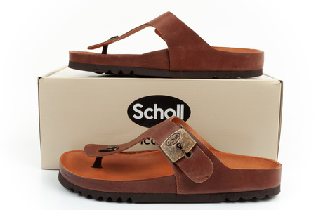 Pantofi șlapi bărbați Scholl Jake [F306981011] șlapi din piele, maro.