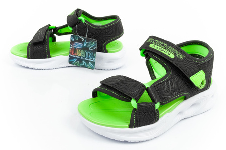 Sandale Skechers pentru copii [401673L/BKLM] Pantofi cu LED, negru.