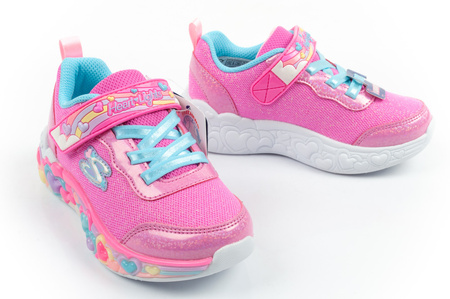 Pantofi sport Skechers S Lights LED pentru copii, cu velcro, pentru fete