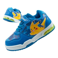 Pantofi sport pentru copii Leomil, adidași ușori Pokemon cu velcro și LED albastru deschis