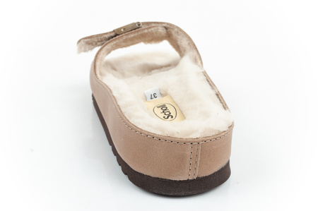 Flip-flops pentru damă Scholl Iconic MEG Taupe [F303171062] Blană, bej.