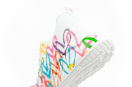 Pantofi sport Skechers Uno Lite, albi, confortabili, pentru femei [177977/WMLT]