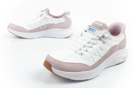 Pantofi sport confortabili Skechers Contour Foam White Slip-Ins pentru femei