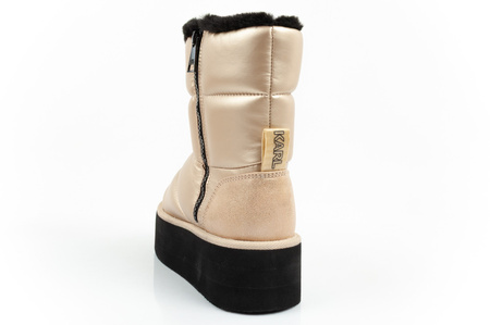 Ghete de zăpadă pentru femei Karl Lagerfeld Thermo cu blană aurie [KL48554 HGD]