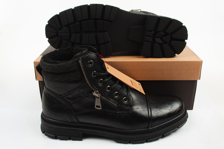 Ghete Wrangler Gillen Fur pentru bărbați, negre, ghete izolate la modă